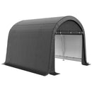 Tendone da Giardino per Moto Bici e Attrezzi 300x300x235 cm con 2 Ingressi a Zip in Acciaio e PE Grigio      