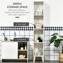 Mobile a Colonna per Bagno 31x30x177 cm 1 Amta 2 Mensole Bianco e Legno
