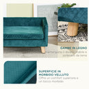 Cuccia Divano per Cani e Gatti 64x45x36 cm Stile Scandinavo in Velluto Blu