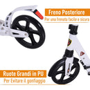 Monopattino per Ragazzi Pieghevole Regolabile 90-105 cm Bianco 