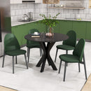 Tavolo da Pranzo Moderno Rotondo per 4 Persone Ø100x75 cm in Acciaio e MDF Nero