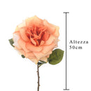 Set 4 Rose Artificiali Aperta Altezza 50 cm 