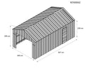 Casetta Box da Giardino in Lamiera di Acciaio 360x912x307 cm Beige