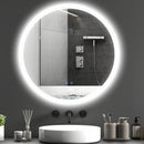 Specchio da Bagno Ø70x3 cm con LED 3 Colori Regolabili in Metallo e Vetro
