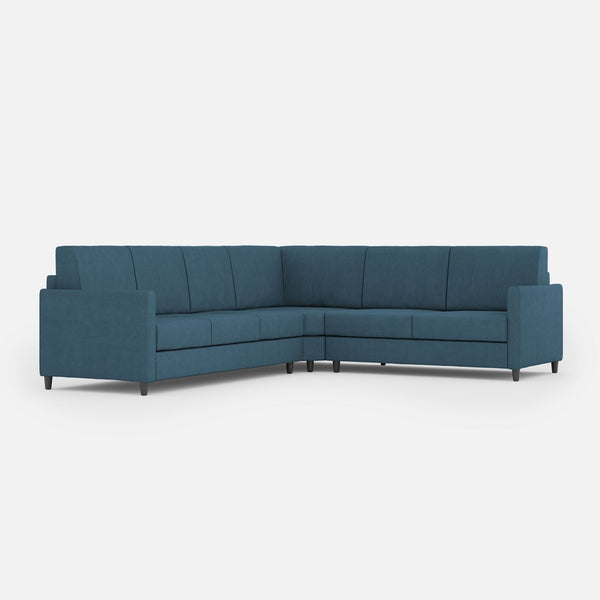 acquista Divano Angolare 6 Posti 281x241x85 cm Karay in Tessuto Avio