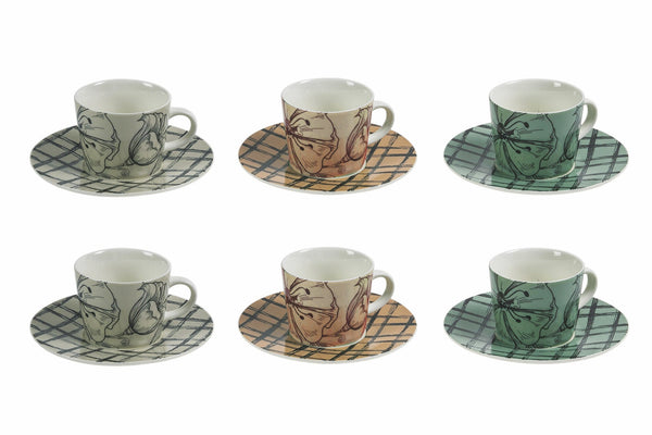acquista Set 6 Tazzine Caffè con Piattino 90 ml in Porcellana Villa d'Este Home Tivoli Etoile