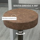 Set 2 Sgabelli Bar 35x36x64-85 cm con Poggiapiedi in Similpelle Marrone