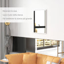 Specchio da Parete Rettangolare 60x80 cm in Vetro e MDF Bianco      
