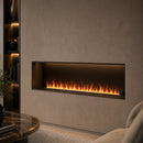 Bruciatore per Camino Elettrico a Vapore Acqueo da Incasso con Fiamme 3D 125x22,7x17,8 cm Capacità 7,5 lt 612W APP VAPOR125 Nero