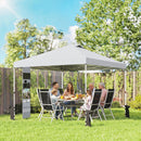 Gazebo Pop Up da Giardino 293x293x272 cm con Tasche Portaoggetti e Sacchi di Sabbia in Tessuto Oxford Bianco      