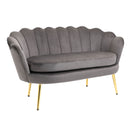 Divano 2 Posti 130x63x73 cm in Velluto Grigio