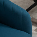 Set 2 Sedie Imbottite in Tessuto Effetto Lino Blu   