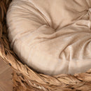 Cuccia per Gatti Rialzata con Cuscino 50x42x60 cm in Giacinto d'Acqua e Ferro Marrone