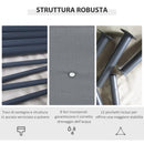 Gazebo 3x4 m con 6 Pareti Rimovibili 8 Fori di Drenaggio e 12 Picchetti in Acciaio e Poliestere Grigio e Nero      