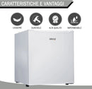 Frigorifero Elettrico Minifrigo Minibar 45 Lt Altezza 50 cm con Ghiacciaia Bianco