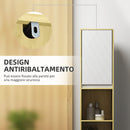 Mobile a Colonna da Bagno Salvaspazio con 2 Armadietti e 2 Ripiani 30x24x170 cm Rovere e Bianco 