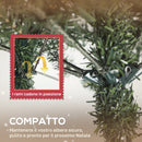 Albero di Natale Innevato 150 cm 398 Rami con Pigne e Bacche Rosse Base in Metallo Verde      