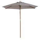 Ombrellone da Giardino a 6 Stecche 2,5x2,3m in Legno e Tessuto Poliestere Grigio