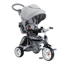 Triciclo per Bambini Passeggino Seggiolino Reversibile 6in1 Happy Kids Grigio