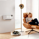 Stufa Elettrica Ceramica PTC 2000W a Parete con 3 Modalità Riscaldamento Regolabile Timer e Telecomando Bianco      