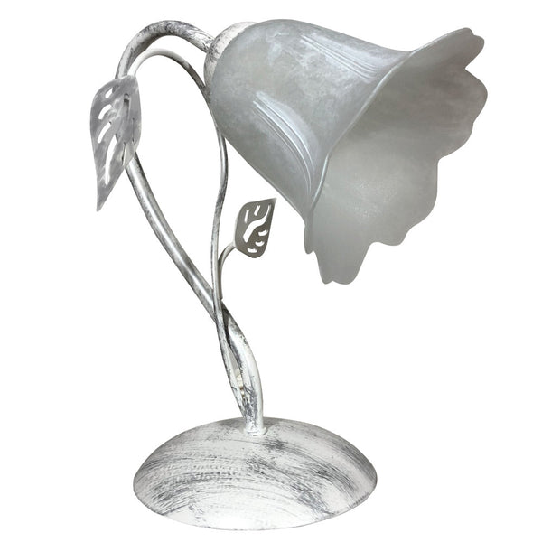 acquista Lume 1xE14 Montatura Bianco Argento Vetro Spugnato Bianco E-Energy Teresa