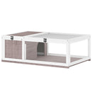 Casa per Tartarughe di Terra Terrario 91x60,5x32A cm con Pannello Apribile e 2 Spazi Separati in Legno di Abete Marrone Chiaro      