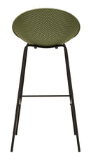 Sgabello Bar Ibiza Verde Set 2 Pz 50x50x98 cm in Polipropilene e Metallo Verde e Nero      