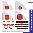 Set Pesi da Palestra 4 in 1 da 30kg Convertibile in Kettlebell 2 Manubri Bilanciere e Supporto Flessioni Rosso      