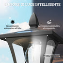Lampione da Giardino Solare 160 cm Accensione Automatico IP44 Impermeabile in Alluminio Nero      
