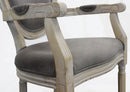 Poltrona Constance in Velluto Taupe 55x46x96 h cm in Legno Tortora