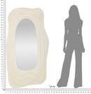 Specchio da Muro Dafne Bianco 90x4x165 cm in MDF e Specchio Bianco      