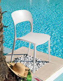 Set 4 Sedie da Giardino in Polipropilene Vandi Nere