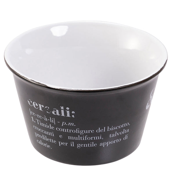 prezzo Tazza Bowl per Yogurt e Cereali 550 ml in Gres VdE Tivoli 1996 Nero e Bianco