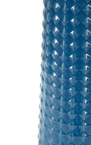 Lampada da Tavolo Gliss Blu Ø30x52 cm in Ceramica e Ferro e Tessuto Blu e Bianco      