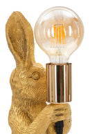 Lampada da Tavolo Rubbit 13x17x35,5 cm in Resina e Ferro e Carta e Tessuto Oro      