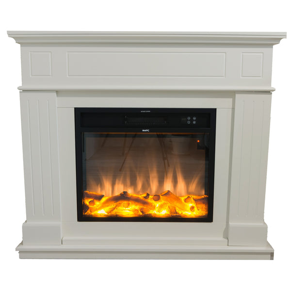 Camino Elettrico da Pavimento 110x95x25 cm Effetto Fiamma 1500W Sined Pienza Bianco prezzo