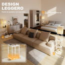 Lampada da Terra 26x26x160 cm Struttura con Ripiani Luce Regolabile Interruttore a Pedale e Porte USB in MDF Bianco      