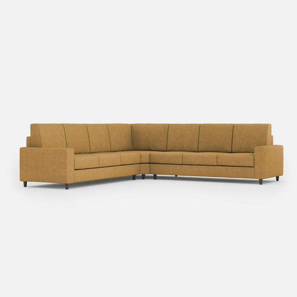 acquista Divano Angolare 7 Posti 286x286x85 cm Sakar in Tessuto Ocra