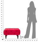 Puff Brigitte Bordeaux 74x74x43 cm Poliestere e MDF e Spugna Bordeaux