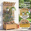 Fioriera da Giardino 90x45x183 cm con Traliccio per Piante Rampicanti in Legno Giallo      