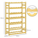 Scaffale Portabottiglie a 7 Livelli per 42 Bottiglie di Vino 63x25x102 cm Legno di Pino Naturale