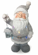 Pupazzo Babbo Natale Luminoso 4 Led in Magnesia H48 cm Soriani Grigio