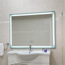 Specchio con Lampada Led e Antiappannamento in Alluminio Cromato Argento 80x60 cm 