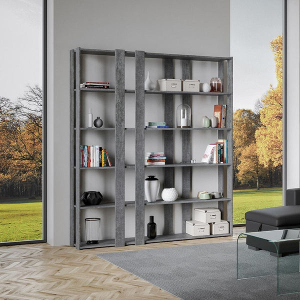 Libreria Moderna 5 Ripiani 178x36x204 cm in nobilitato Grigio prezzo