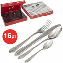 Set Servizio 16 Posate 4 Persone con Forchette Cucchiai Coltelli in Acciaio Inox      