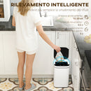 Pattumiera da 13L con Sensore e Spazio per Deodoranti 24x24x41 cm in Acciaio e PP Bianco e Nero      