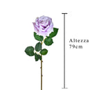 Set 4 Rose Artificiali Aperta Altezza 79 cm 