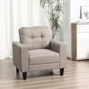 Poltrona 90x72x91 cm in Tessuto Effetto Lino Beige