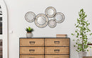 Pannello da Muro con Specchi Oporto 111x9,5x59 cm in Rattan