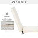 Cuscino per Lettino prendisole 188x53x8 cm Rivestimento in Poliestere Bianco Crema